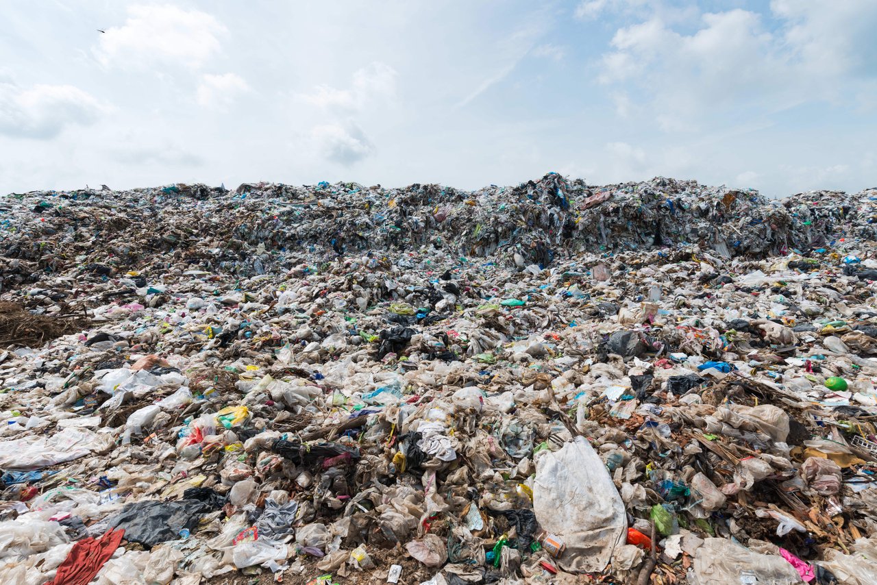 Mountain garbage in Municipal landfill for household waste