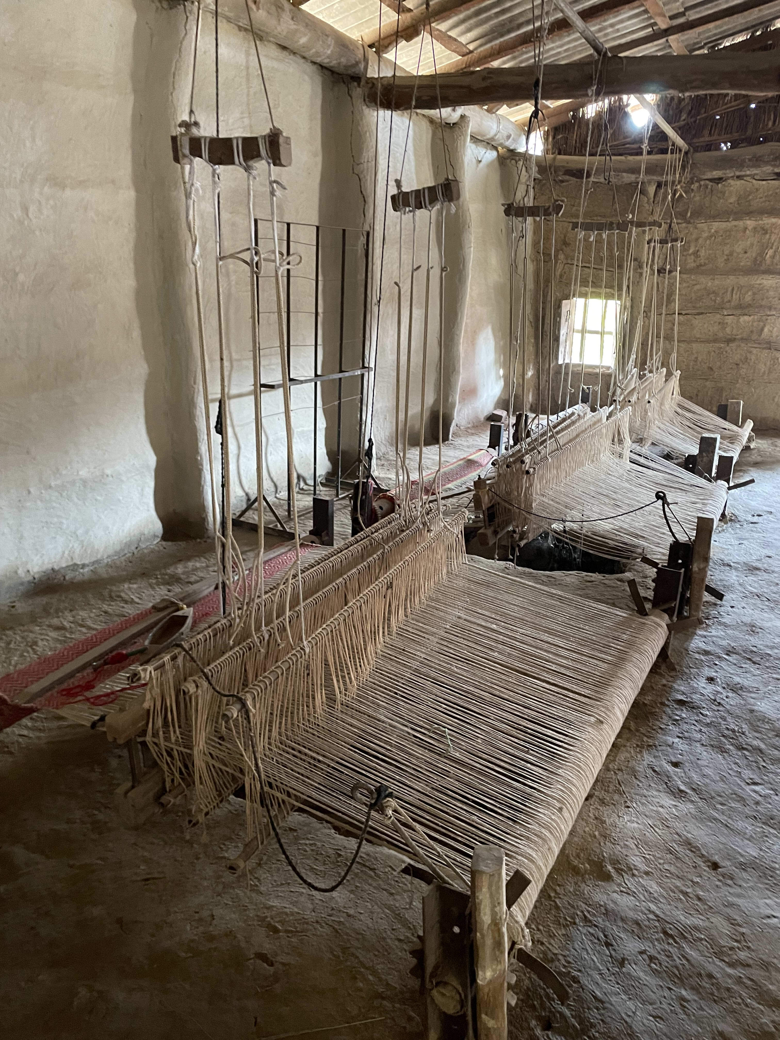 Weaving looms in the village in the Terai Arc Landscape, India, where WWF-Australia is supporting our colleagues at WWF-India to train and develop women's self-help groups that develop alternative livelihoods and sustainable business models for women living in communities adjacent to and within tiger habitat.