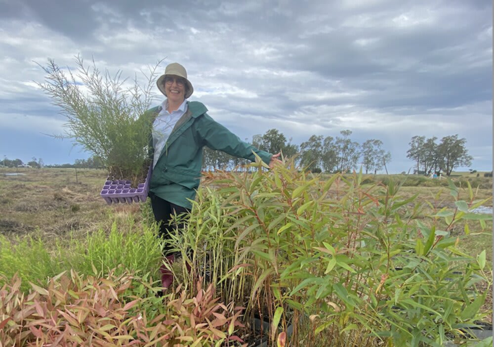 Chloe Frick (PhD Student, University of Adelaide) sets a trap on Yorke Peninsula.