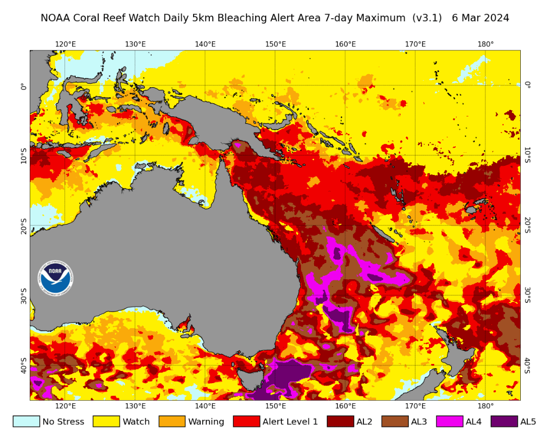 NOAA Coral Reef Watch Map Infographic