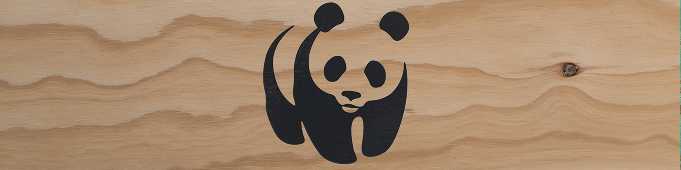 WWF logo on wood
