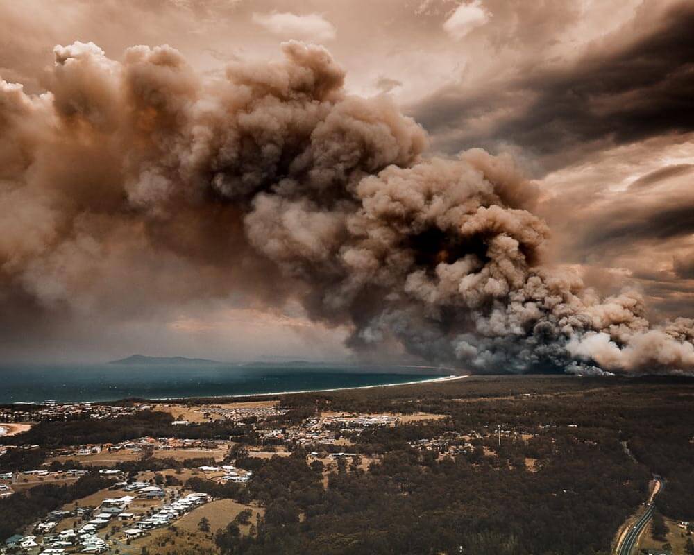 Bushfire at Hallidays Point in NSW