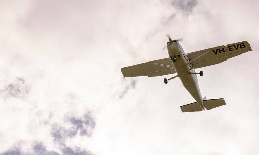 Charter plane in flight for the Marna Banggara project