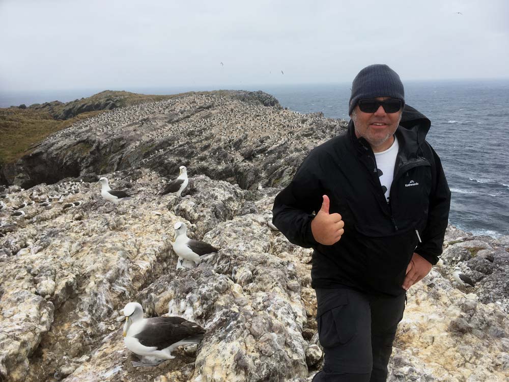 Darren Grover on Albatross Island= Tasmania