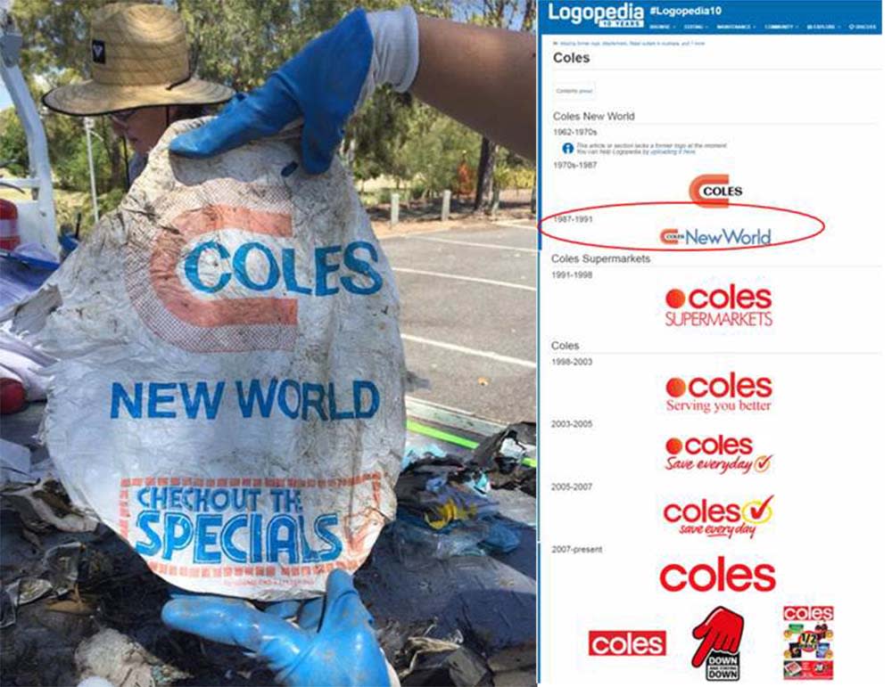 Discarded Coles plastic bag