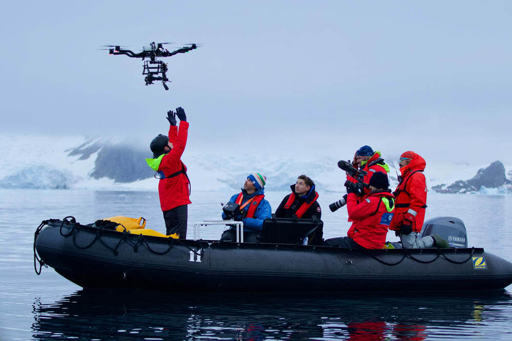 Launching a custom-made hexacopter drone