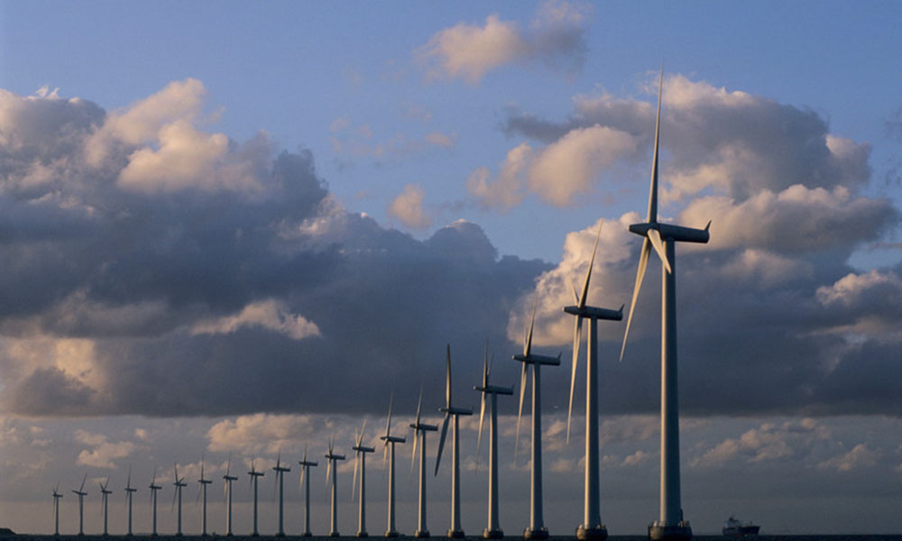 Wind turbines= Middelgrunden Wind Park= Copenhagen= Denmark