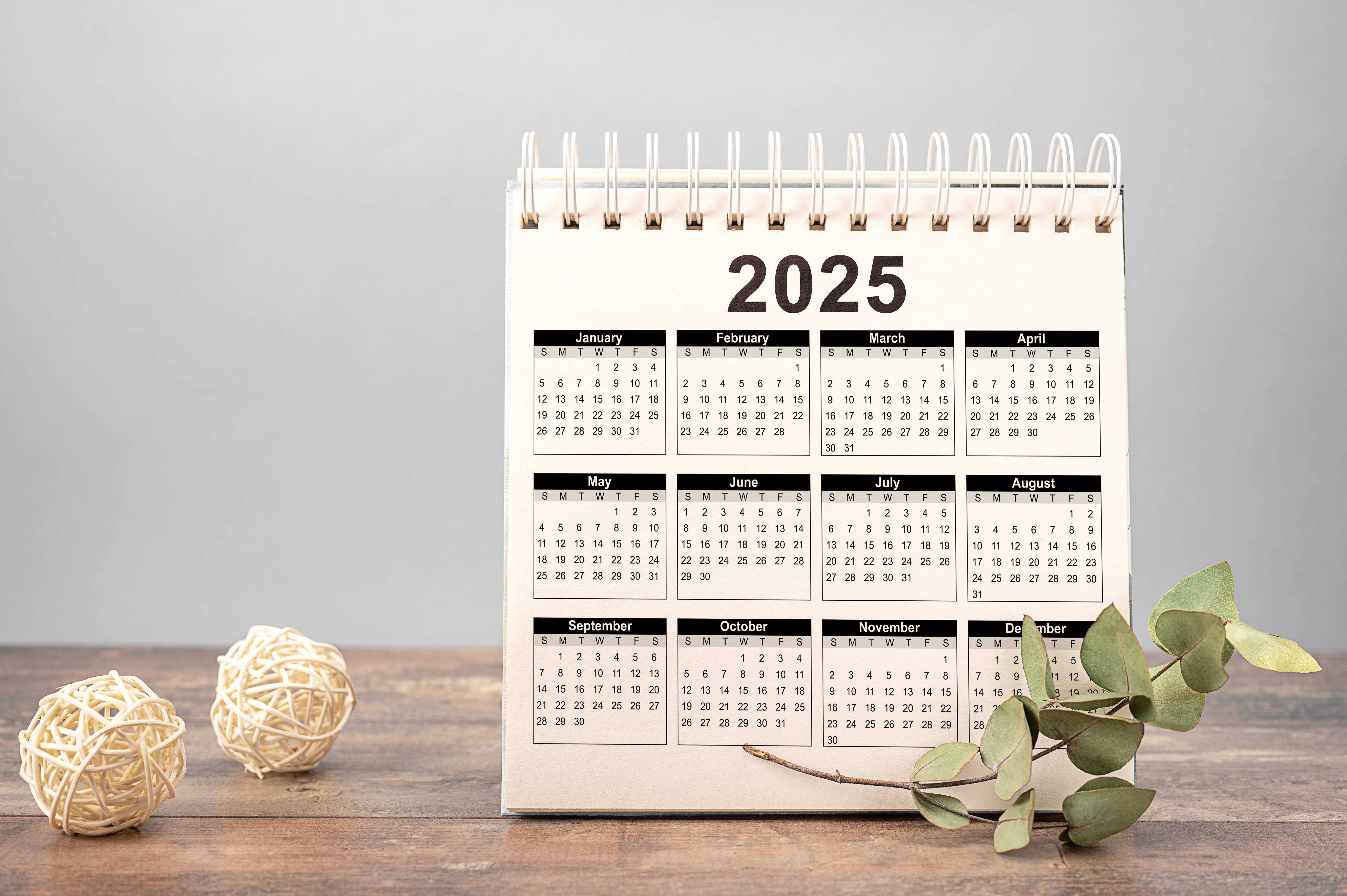 2025 desk calendar