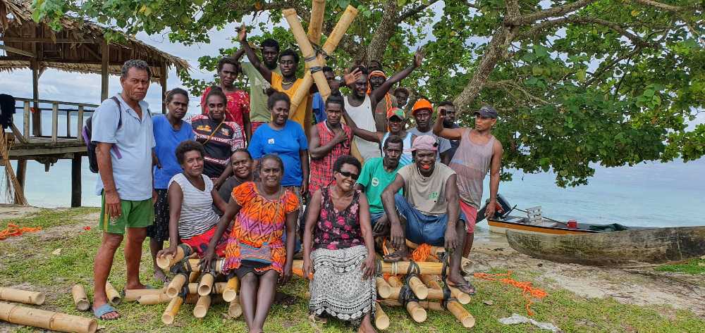 WWF Pacific staff and Saeraghi community members= on the island of Ghizo in the Western Province of Solomon Islands