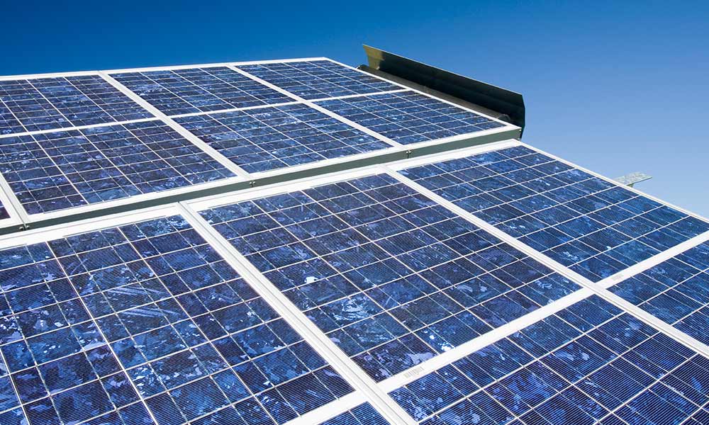 Blue solar panels