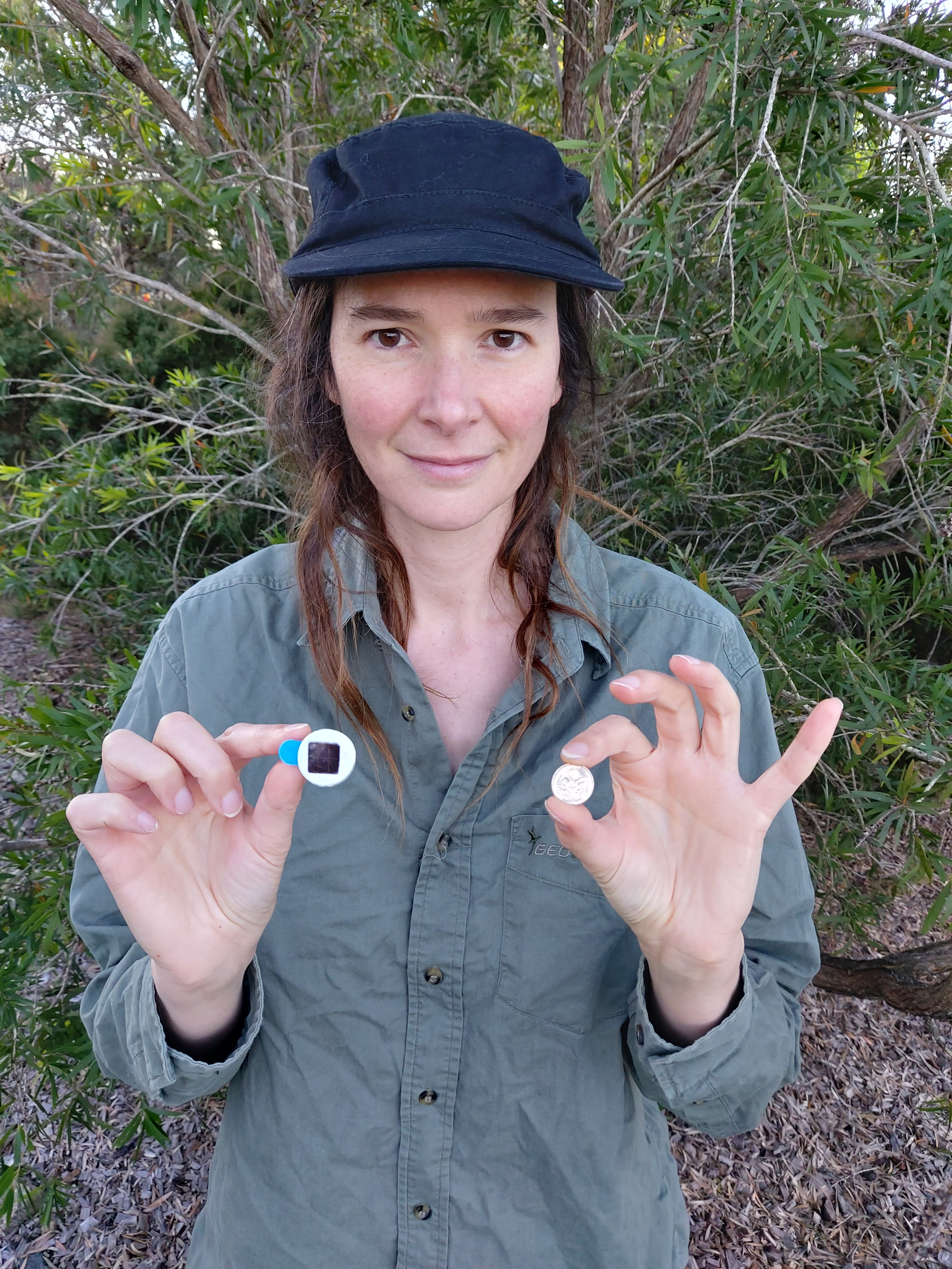 Dr Cristescu with a Solar VHF tag