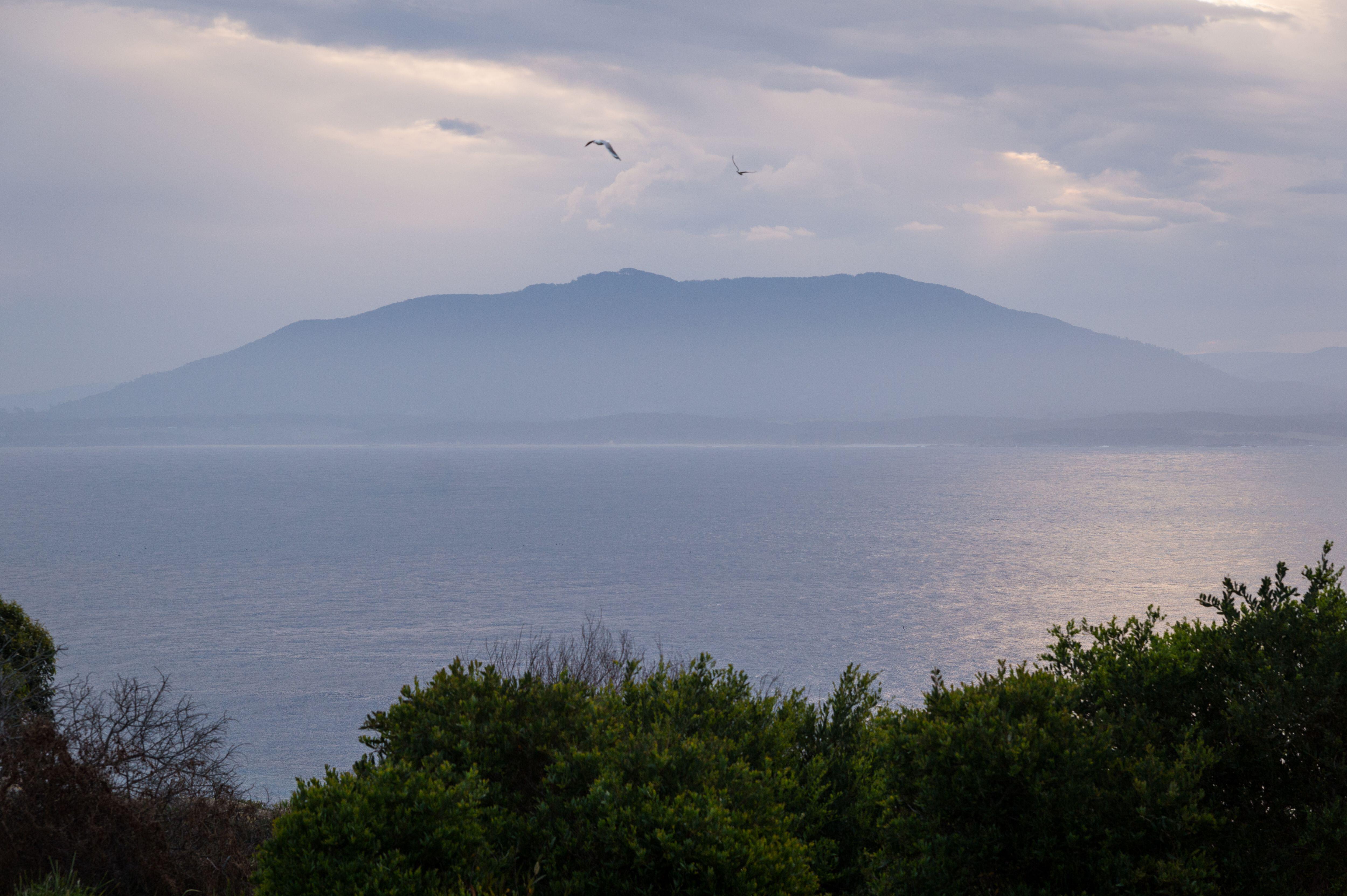 (Mount) Gulaga and the Eurobodalla Coast from Barunguba (Montague Island), New South Wales, Australia.