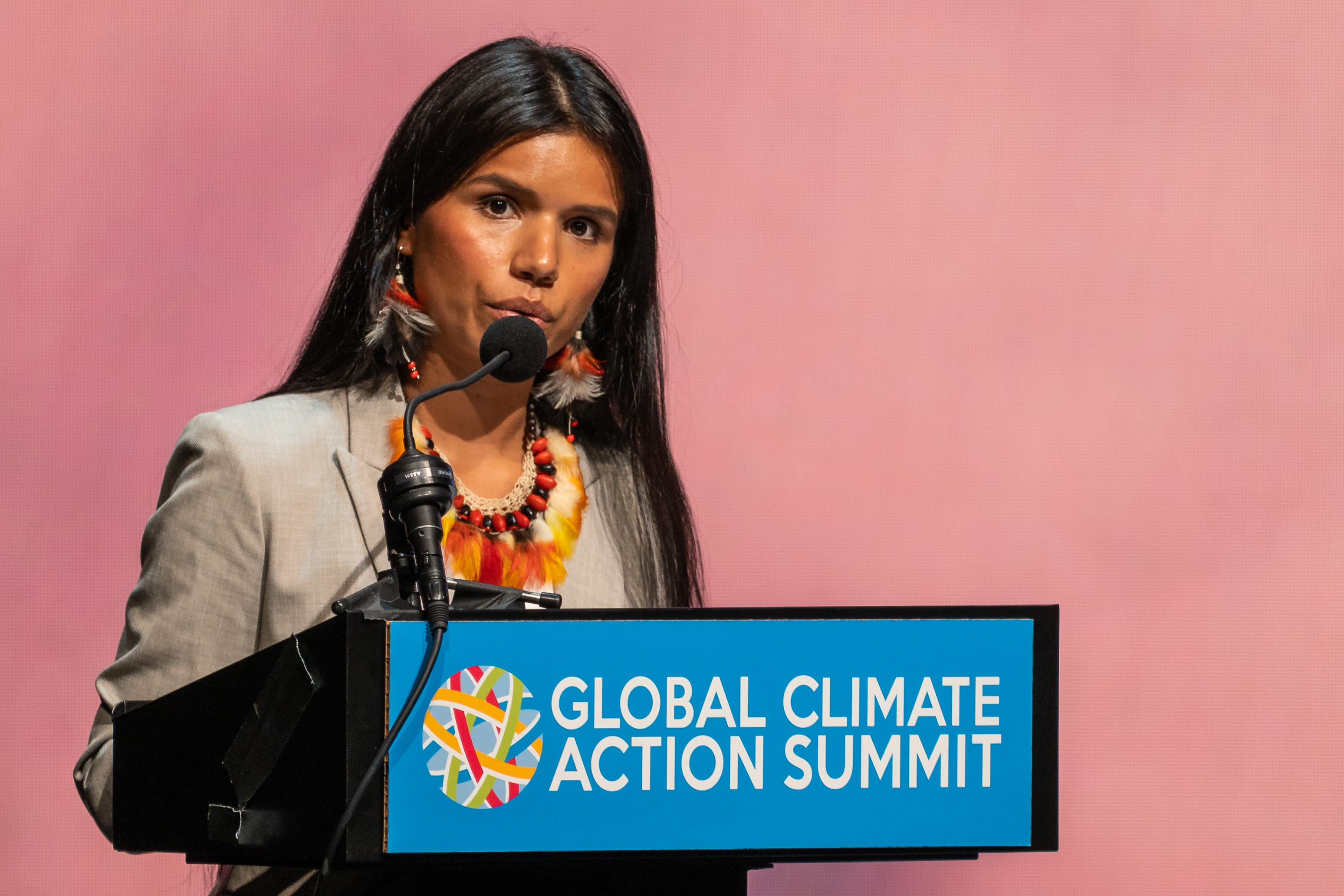 Nina Gualinga, Delegate of The Kichwa People of Sarayaku, at the Global Climate Action Summit at Yerba Buena, California