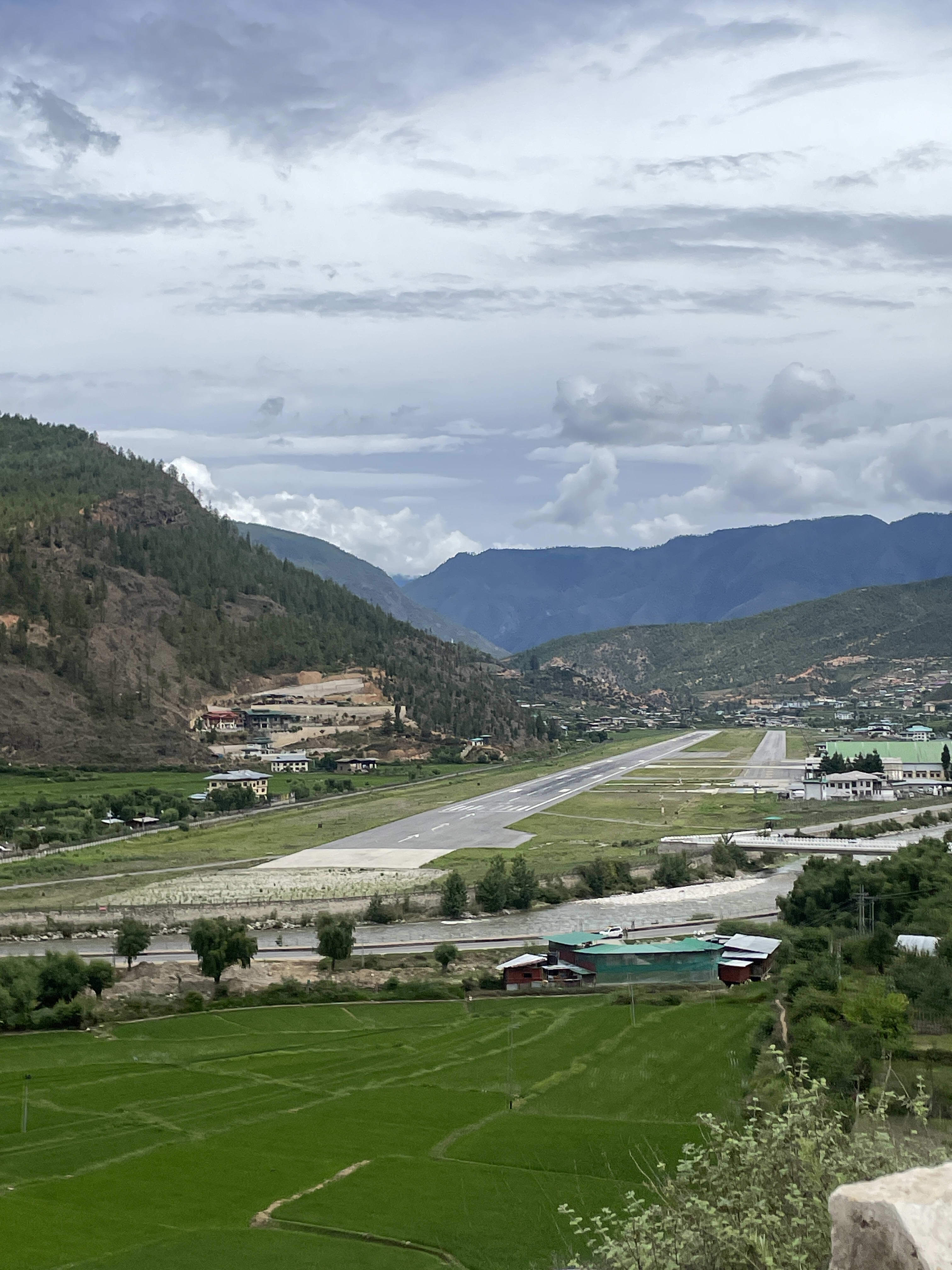 Runway at Paro International Airport.