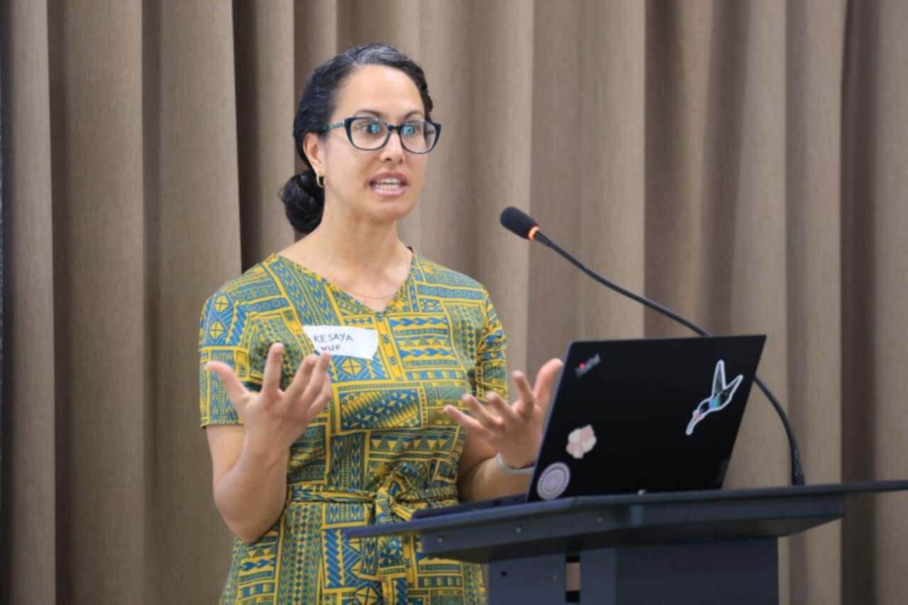 A WWF Pacific representative speaks at an event. © WWF-Pacific