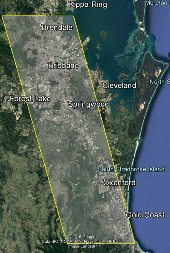 Map representing 296=000 hectares (Queensland)